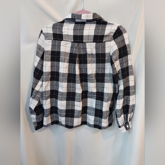 Plaid Button-Down Shirt - Black and White - Picture 2 of 7